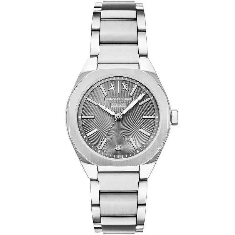 Armani Exchange Sync 36mm Grey Dial Steel Ladies Quartz Watch AX6030