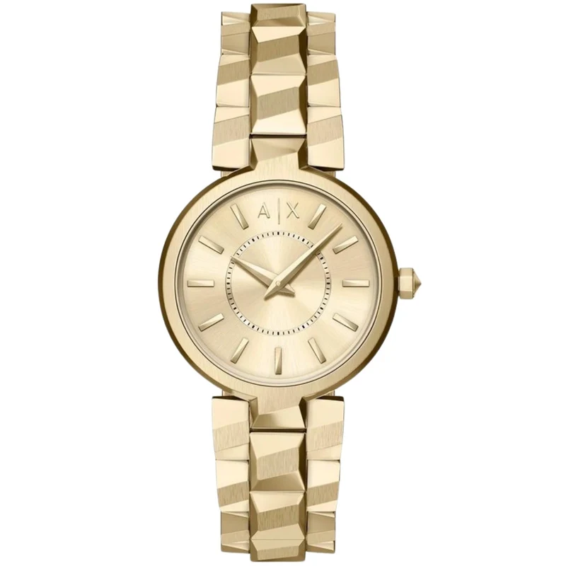 Armani Exchange Audelle 34mm Gold Dial Steel Quartz Watch AX4407