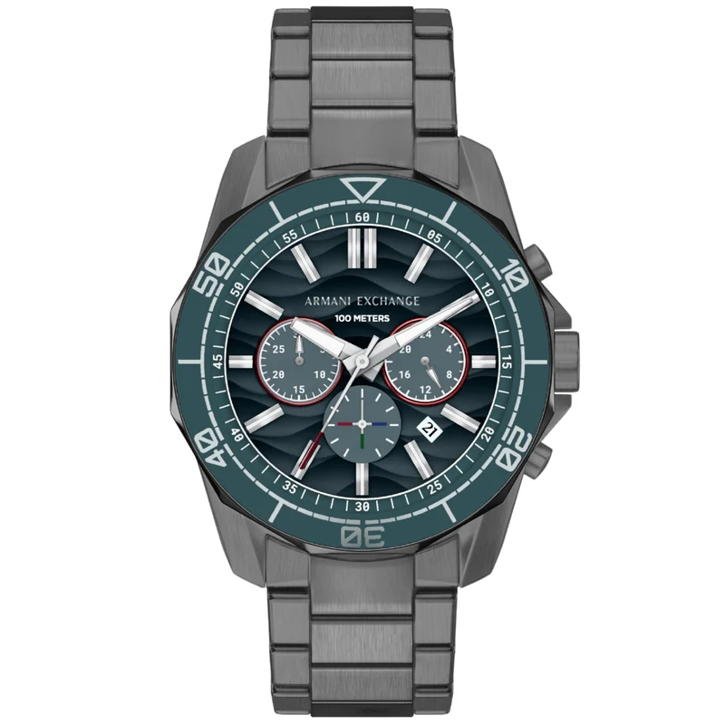 Armani Exchange Spencer 44mm Chronograph Blue Dial Steel Mens Quartz Watch AX1972