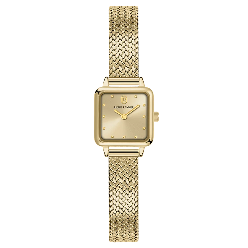 Montre Quartz Femme Neora Dorée Cadran Doré Bracelet Acier Milanais 10 Mm