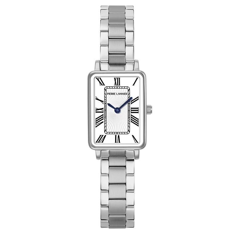 Montre Quartz Femme Ariane Argenté Cadran Blanc Bracelet Acier 12 Mm