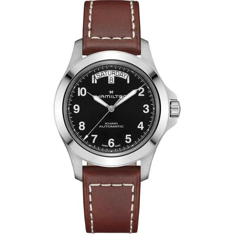 Hamilton Khaki Field King 40mm Black Dial Leather Mens Automatic Watch H64475531