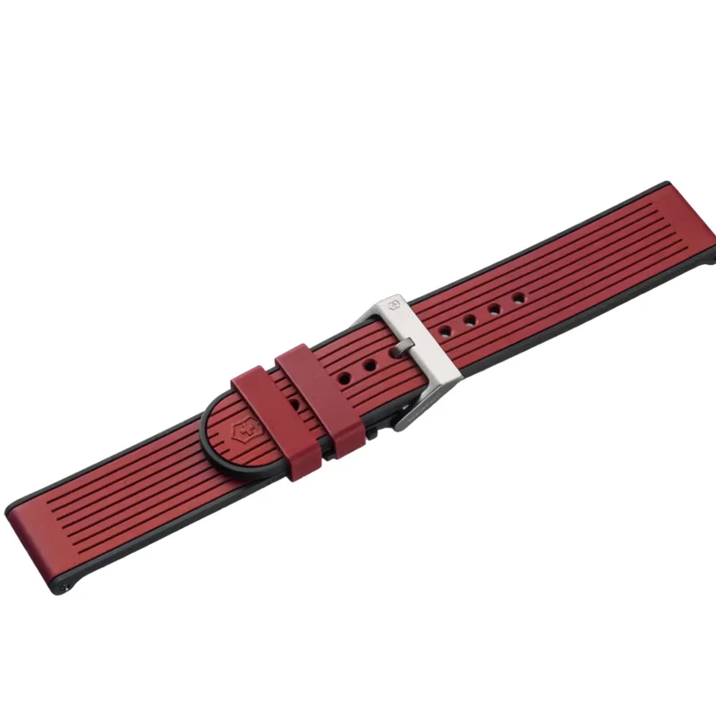 Victorinox Genuine Rubber 21mm Red Watch Strap D4 V.60068