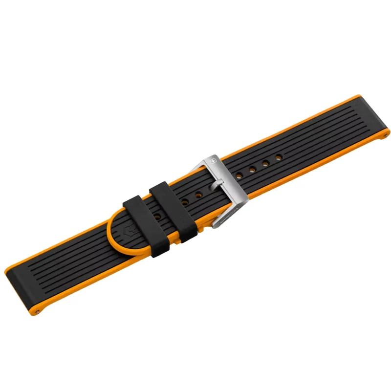 Victorinox Genuine Rubber 21mm Black Watch Strap D4 V.60067
