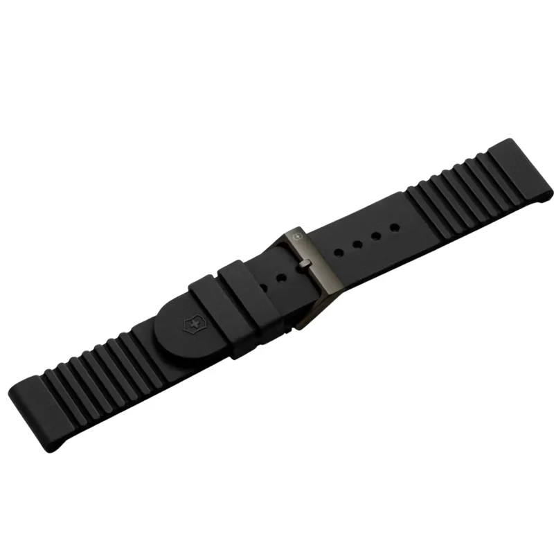 Victorinox Journey Genuine Rubber 21mm Black Watch Strap D1 V.60030