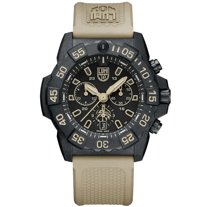 Luminox Navy Seal 45mm Chronograph Black Dial Rubber Mens Quartz Watch XS.3590.NSF.2