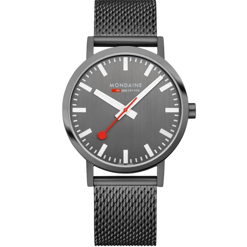 Mondaine Classic 40mm Anthracite Grey Dial Steel Mens Quartz Watch A660.30360.81SBM