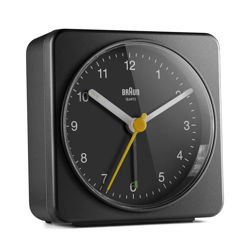 Braun Classic Quartz Black Dial Alarm Clock BC03B