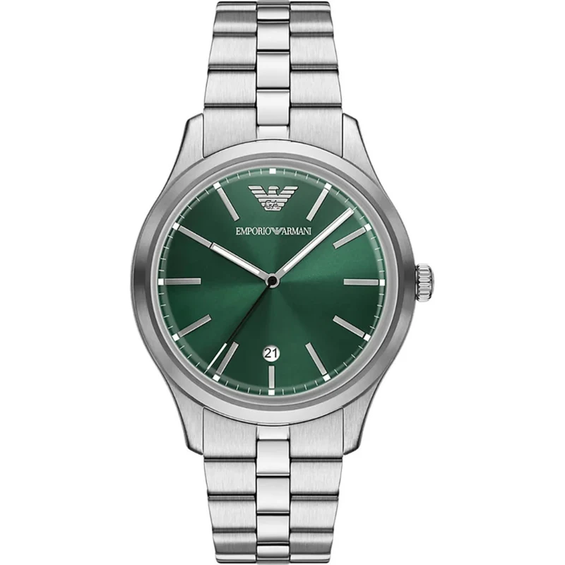 Emporio Armani Dario 41mm Green Dial Steel Mens Quartz Watch AR11734