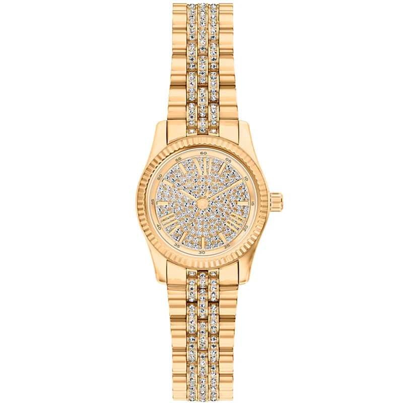 Michael Kors Lexington 26mm Pave Dial Steel Ladies Quartz Watch MK7575