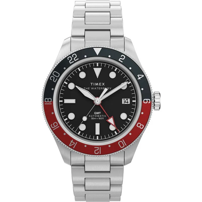 Timex Waterbury 42mm Black Dial Steel Mens Quartz Watch TW2Y60600