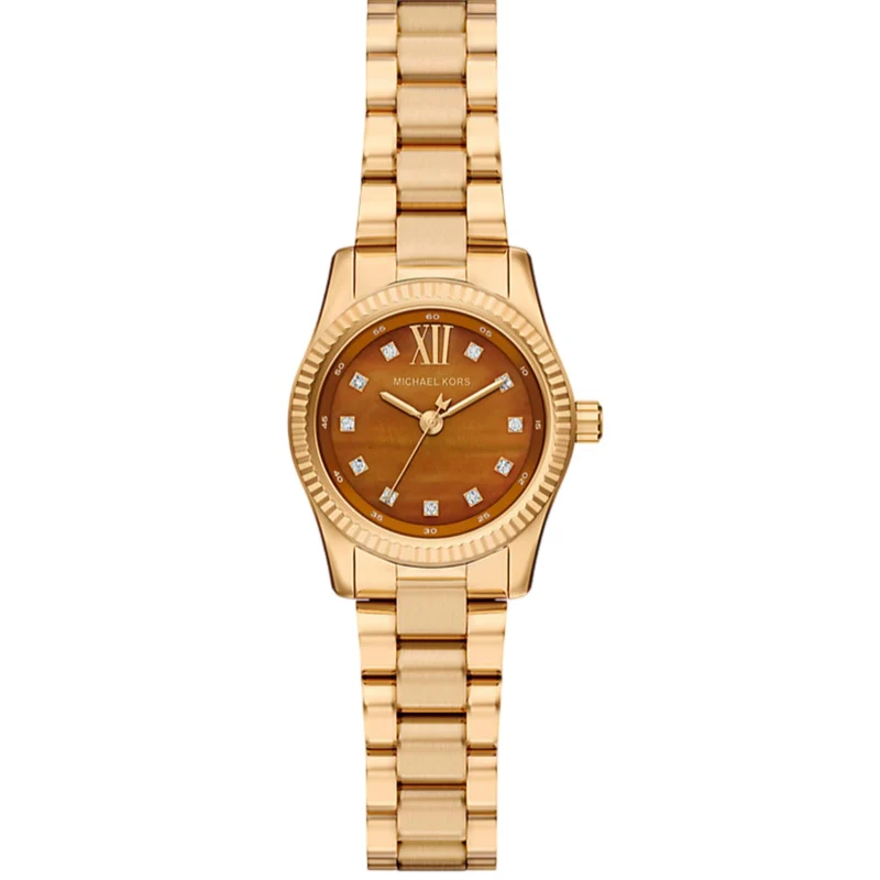 Michael Kors Lexington 26mm Brown Dial Steel Ladies Quartz Watch MK7578