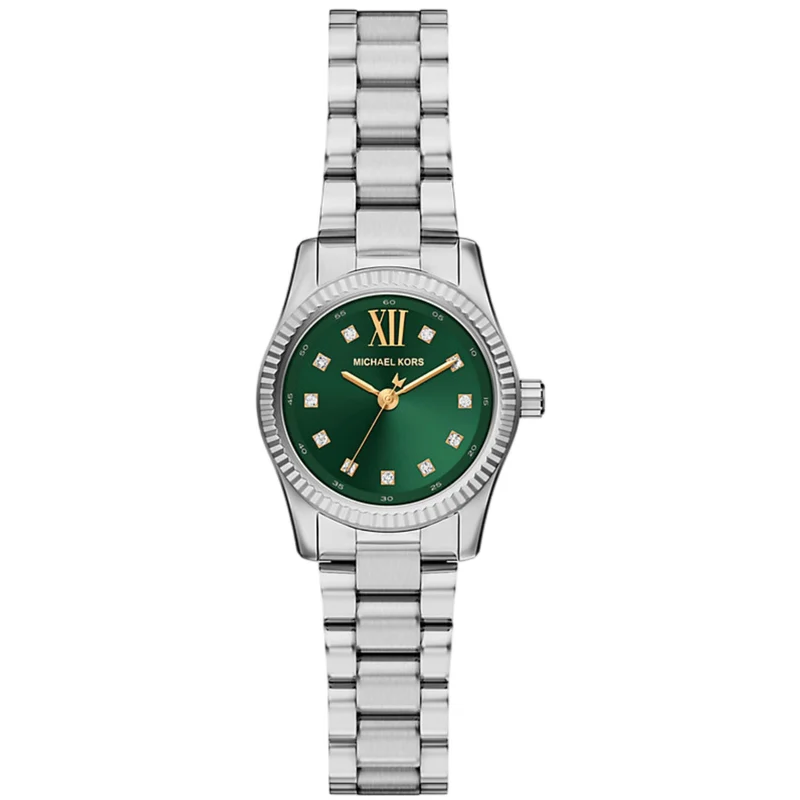 Michael Kors Lexington 26mm Green Dial Steel Ladies Quartz Watch MK7580