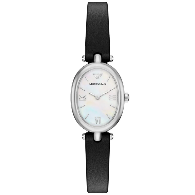 Emporio Armani Sinfonia 22mm White Mother Of Pearl Dial Leather Ladies Quartz Watch AR11778