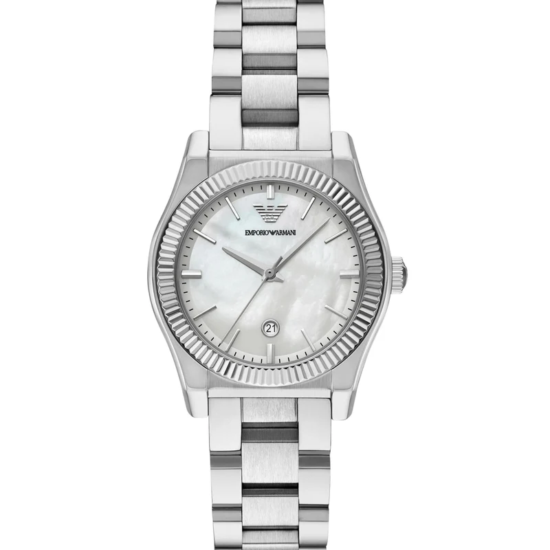 Emporio Armani Federica 32mm White Dial Steel Ladies Quartz Watch AR11723