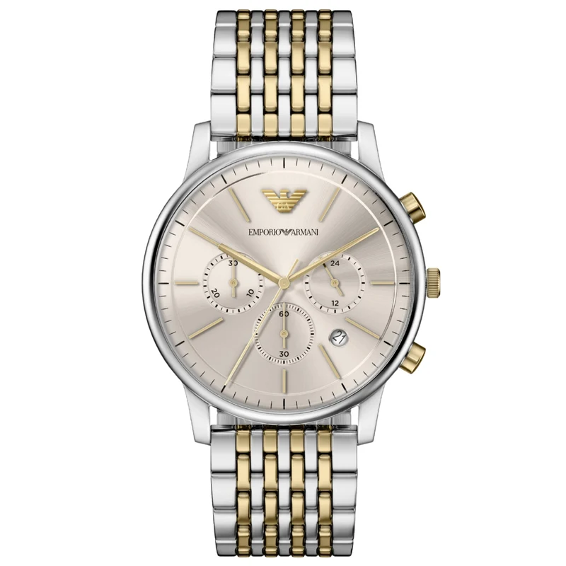 Emporio Armani Minimalist 42mm Chronograph Gray Dial Steel Mens Quartz Watch AR11773