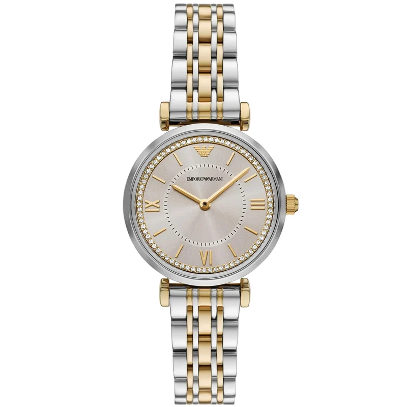 Emporio Armani Gianni 32mm Champagne Dial Steel Ladies Quartz Watch AR11702