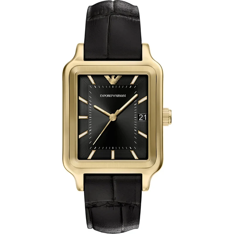 Emporio Armani Diego 36mm Black Dial Leather Ladies Quartz Watch AR11757