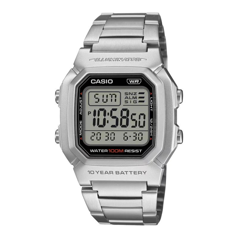 Casio Illuminator Digital Steel Strap Men's Watch W-800HD-1AVEF