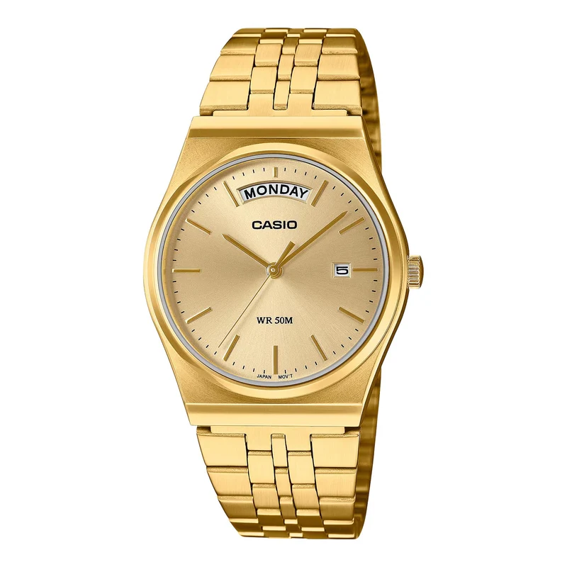 Casio MTP Collection 35mm Gold Dial Steel Quartz Watch MTP-B146G-9AVEF