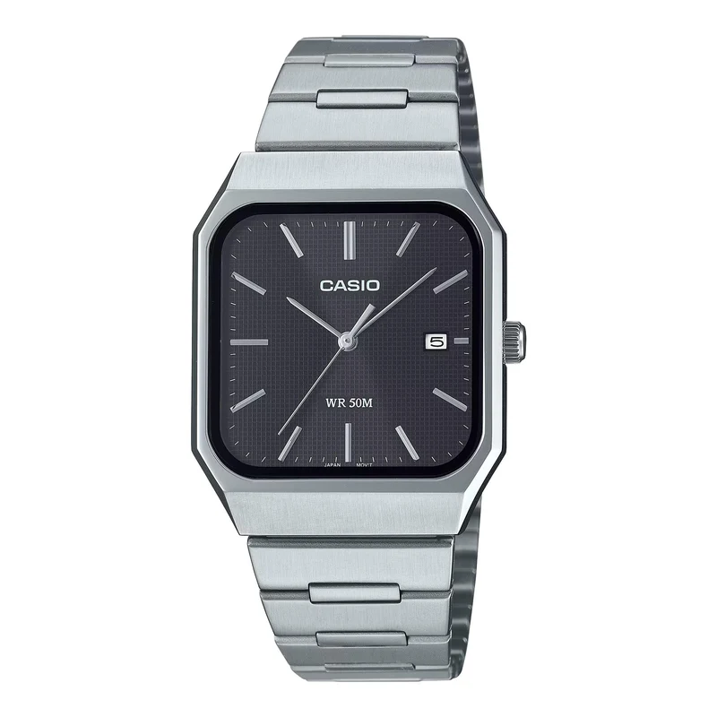 Casio Standard Quartz Black Dial Steel Strap Watch MTP-B185D-1AVEF