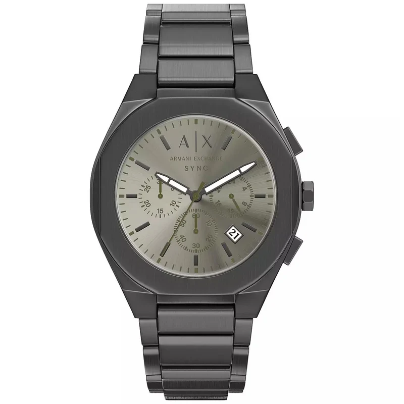 Armani Exchange Sync 42mm Chronograph Grey Dial Steel Mens Quartz Watch AX4296