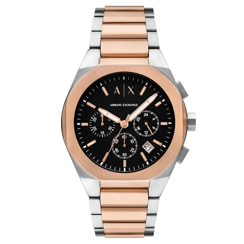 Armani Exchange Sync 42mm Chronograph Black Dial Steel Mens Quartz Watch AX4181