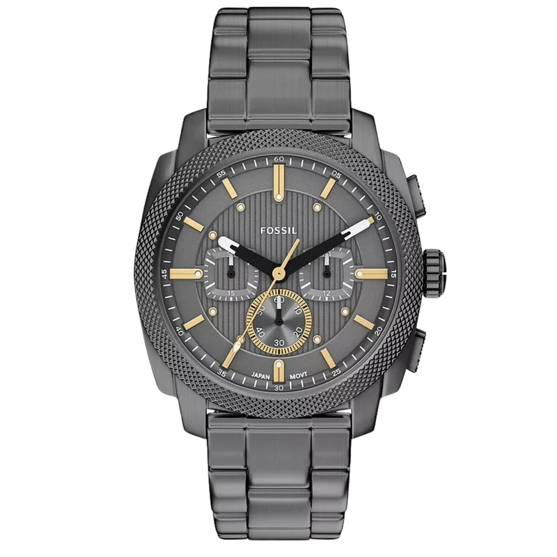 Fossil Machine 44mm Chronograph Grey Dial Steel Mens Quartz Watch FS6160