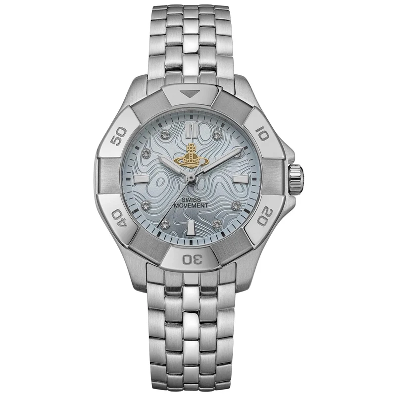 Vivienne Westwood The Brompton 31mm Blue Dial Steel Ladies Quartz Watch VV341LBLSL