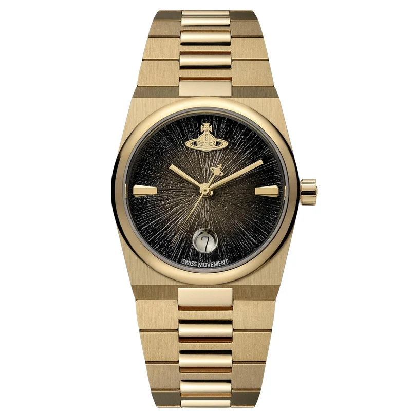 Vivienne Westwood The Hoxton 28mm Black Dial Steel Ladies Quartz Watch VV332MTGD