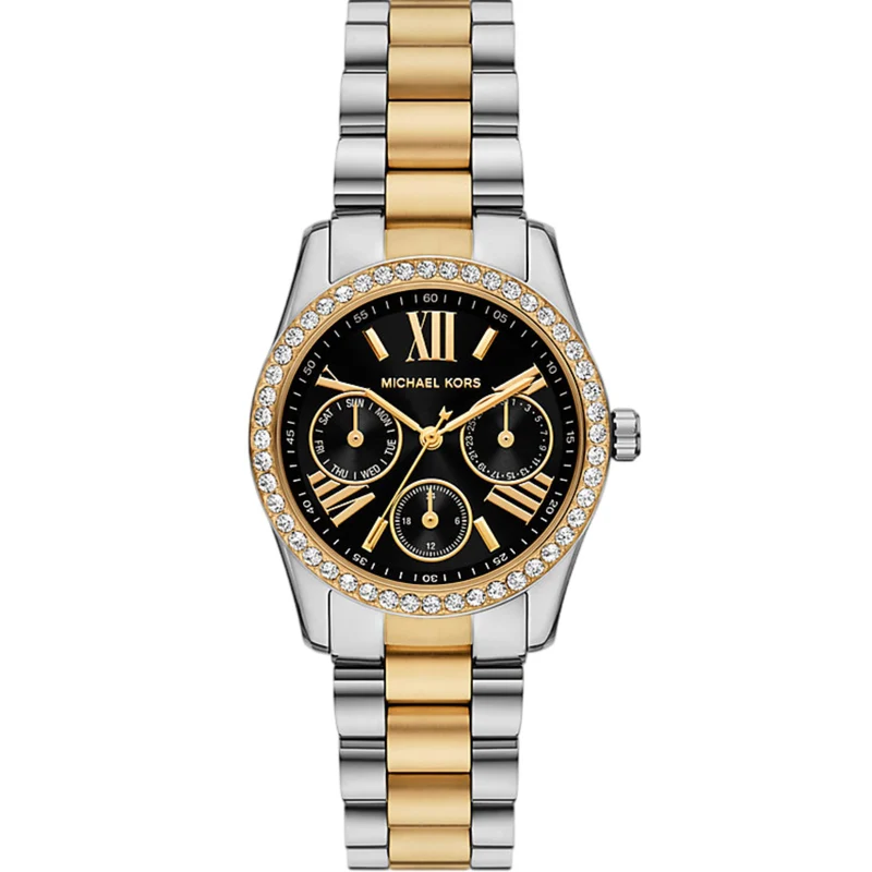 Michael Kors Lexington 33mm Chronograph Black Dial Steel Ladies Watch MK4925