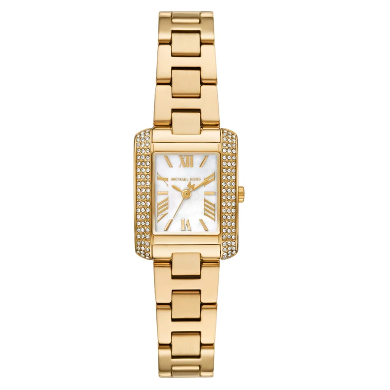 Michael Kors Emery 22mm White Mother of Pearl Dial Steel Ladies Quartz Watch MK4867