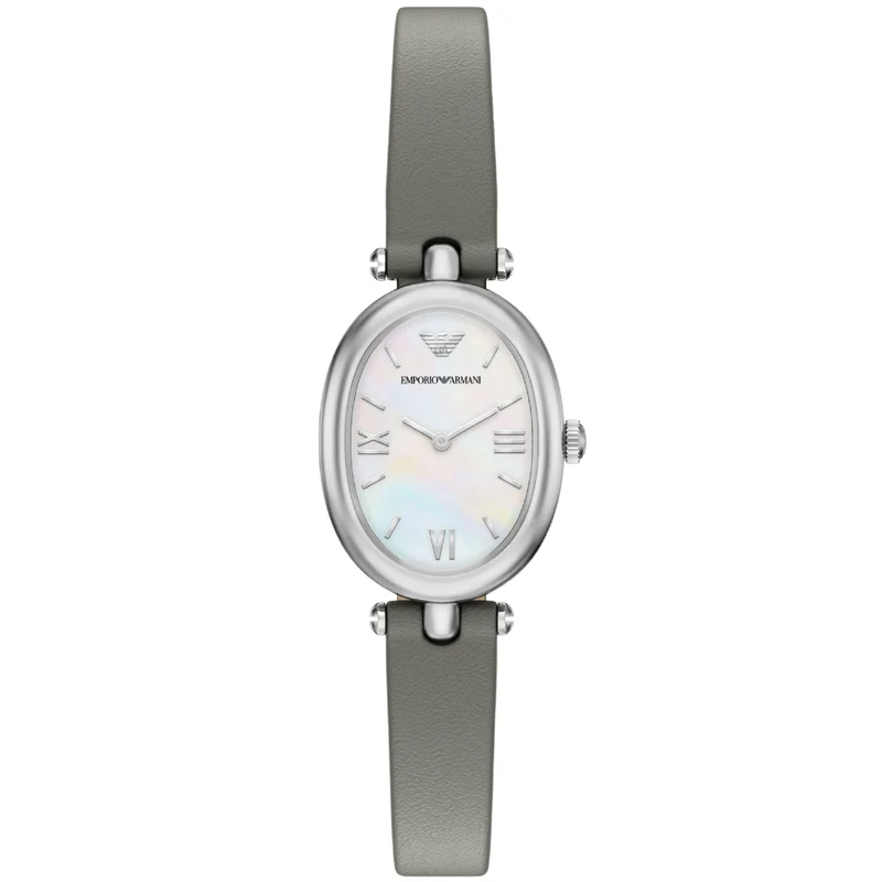 Emporio Armani Sinfonia 22mm White Mother of Pearl Dial Leather Ladies Quartz Watch AR11779