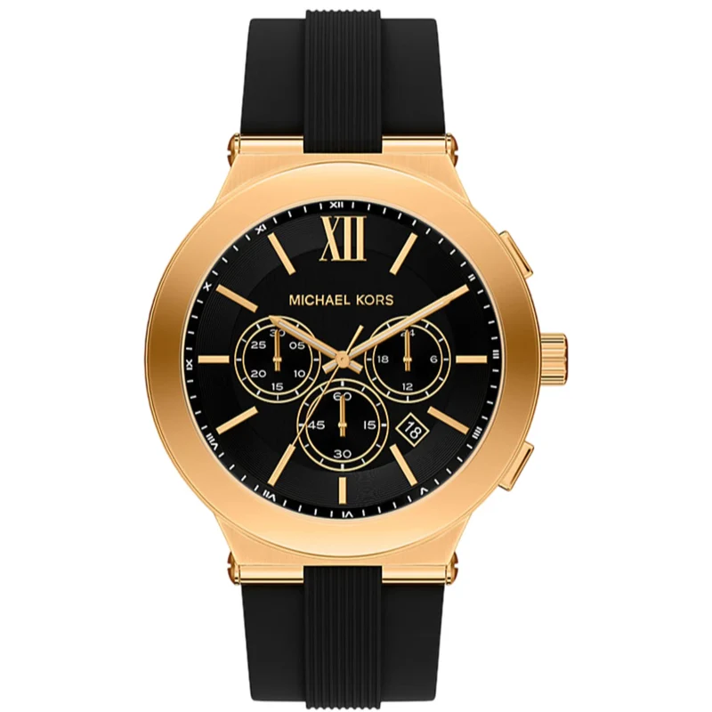 Michael Kors Billie 44mm Chronograph Black Dial Silicone Mens Quartz Watch MK9253