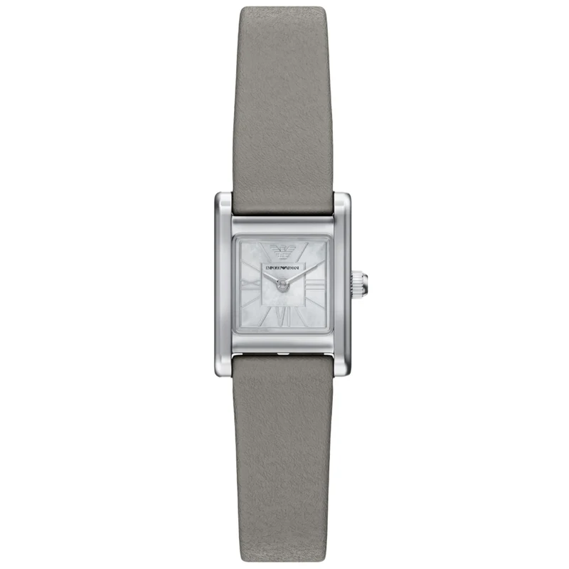 Emporio Armani Genni 19mm White Mother of Pearl Dial Leather Ladies Quartz Watch AR11764