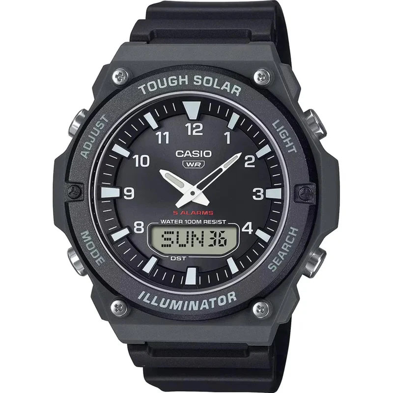 Casio Timeless Collection 50mm Analogue-Digital Resin Mens Solar Watch AQ-S820W-1AVEF