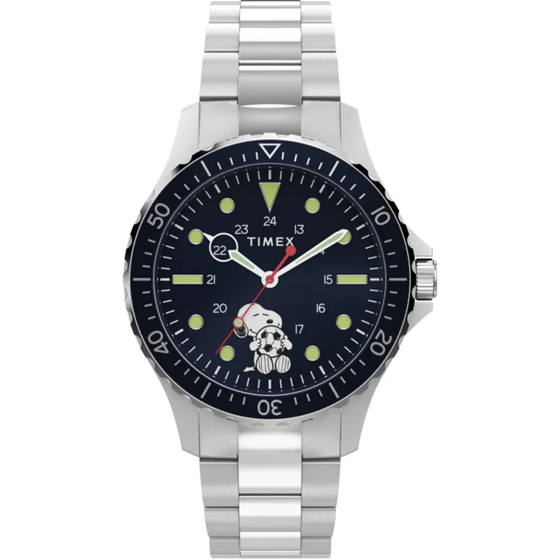 Timex Peanuts 41mm Blue Dial Steel Mens Quartz Watch TW2Y53900