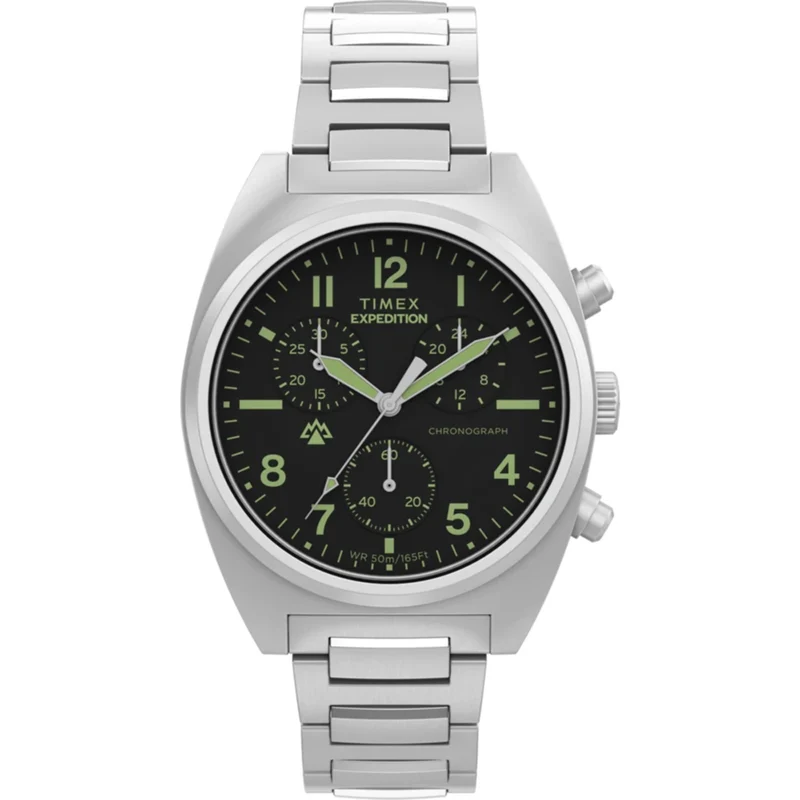 Timex Expedition 41mm Chronograph Black Dial Steel Mens Quartz Watch TW2Y61200