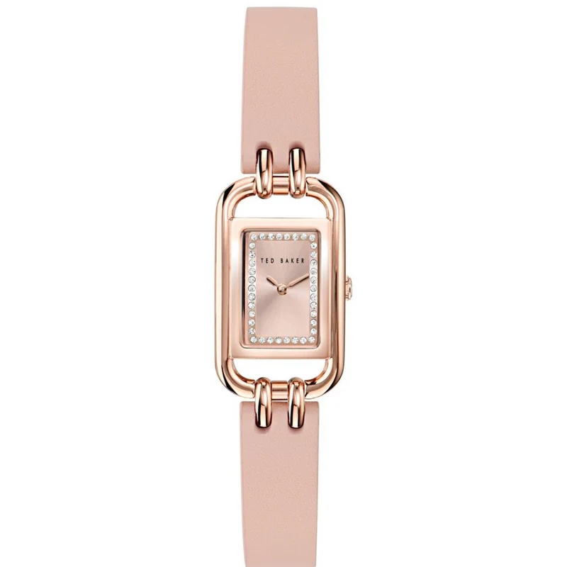 Ted Baker Tessye Rose Gold Dial Pink Leather Strap Ladies Watch BKPTTS402
