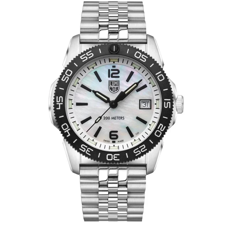 Luminox Pacific Diver Series 39mm Mother Of Pearl Dial Steel Quartz Watch XS.3126M