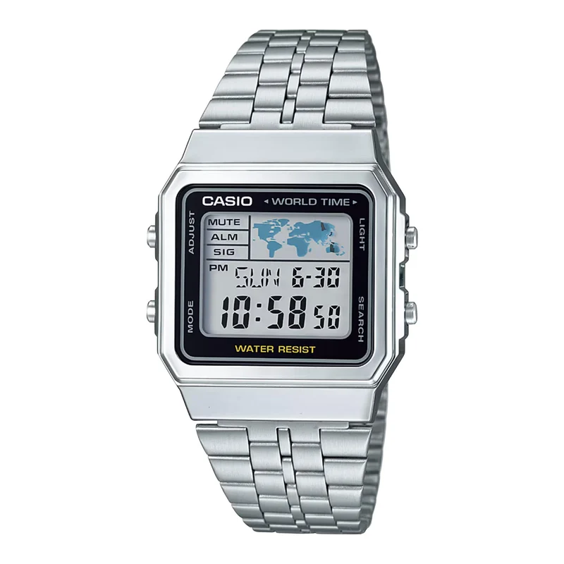 Casio Vintage Quartz Digital Steel Strap Watch A500WEA-1EF