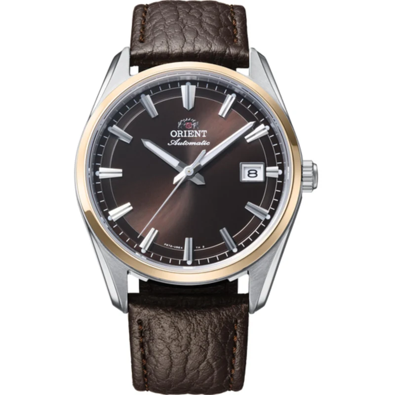 Orient Stretto 38.5mm Brown Dial Leather Mens Automatic Watch RA-AC0R03Y30B