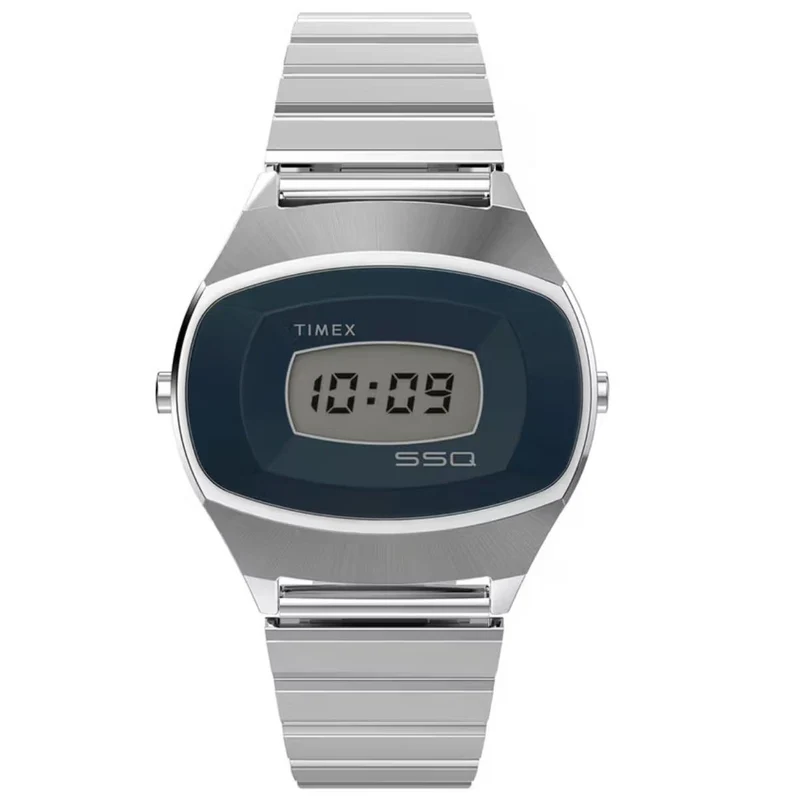 Timex Q 38mm Digital Steel Quartz Watch TW2Y06100