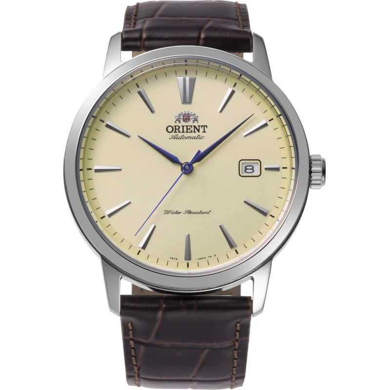 Orient Contemporary 42mm AC0F European Exclusive Ivory Dial Leather Mens Automatic Watch RA-AC0F16S30B