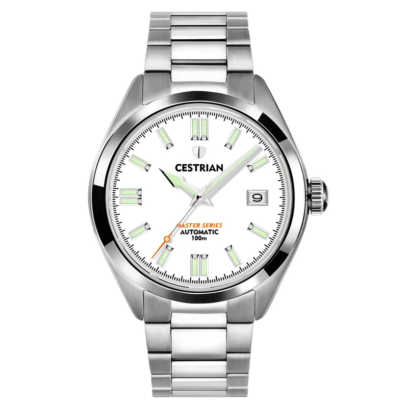 Cestrian Master Series White Dial Steel Bracelet Automatic Men's Watch CM011B0660V1