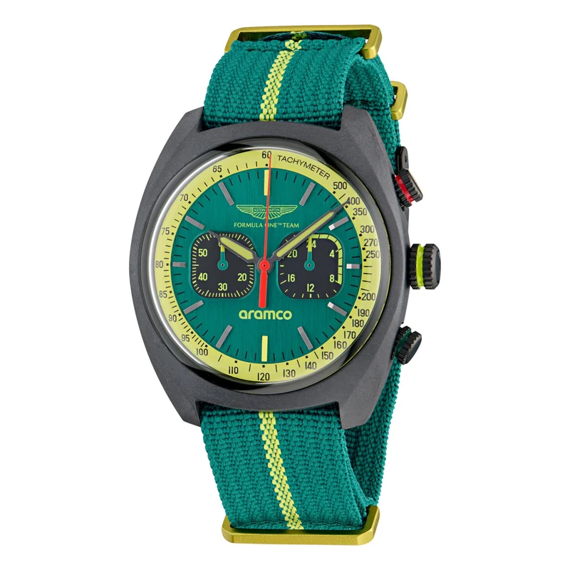 Aston Martin Aramco Formula One Team Podium Green Dial Podium NATO Strap Men's Watch MTFD1F501