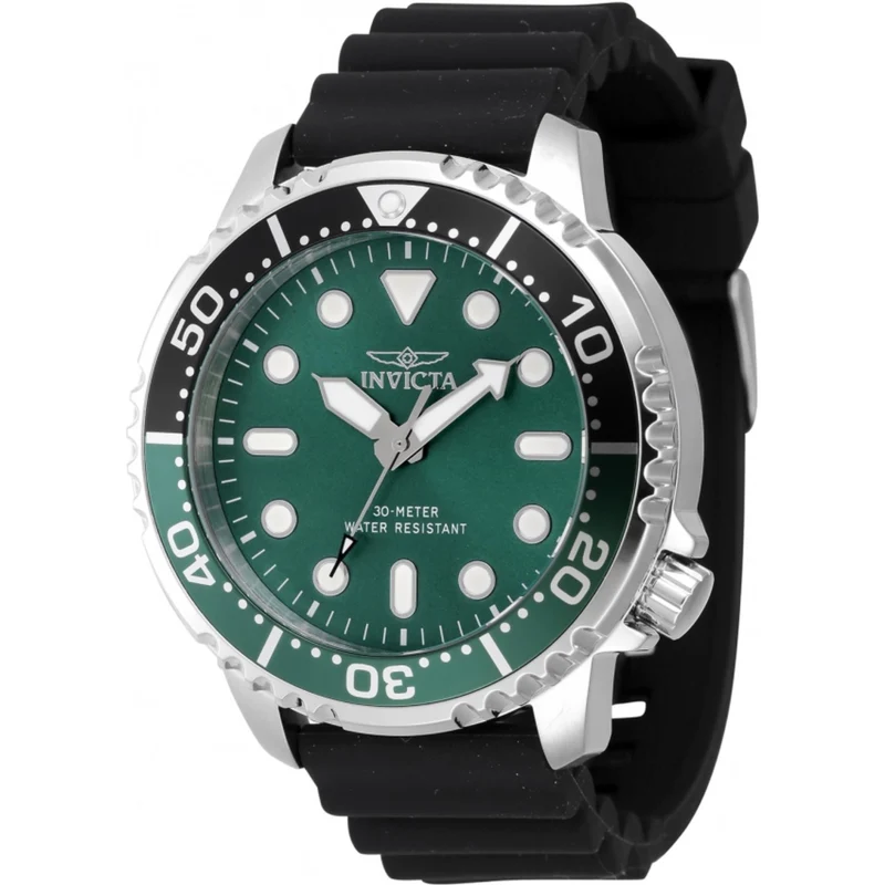 Invicta Pro Diver Quartz Green Dial Silicone Strap Men's Watch 47223