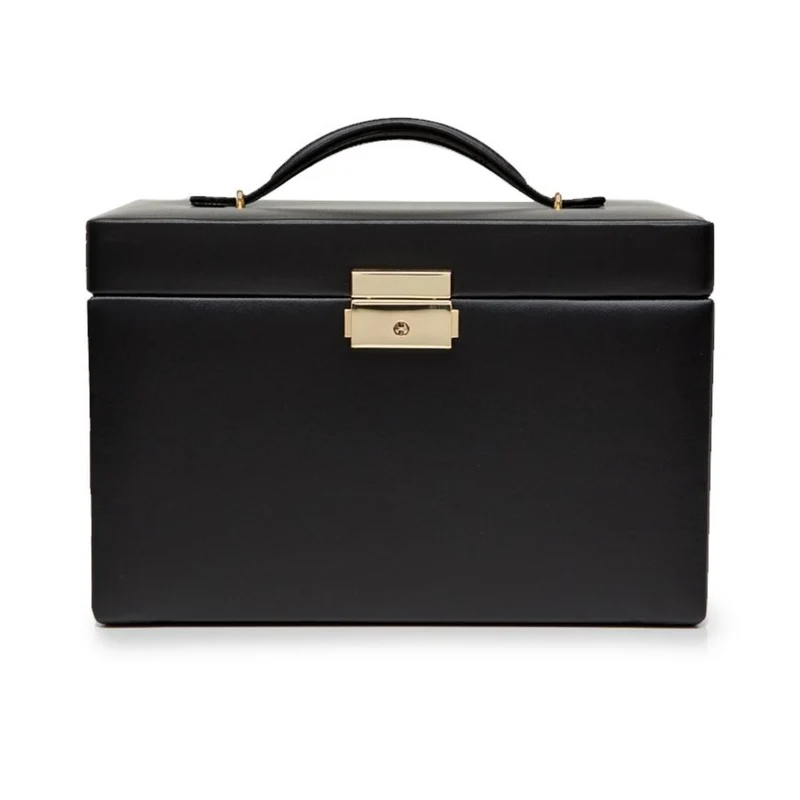 WOLF Heritage Small Jewelry Box Black Leather 280002