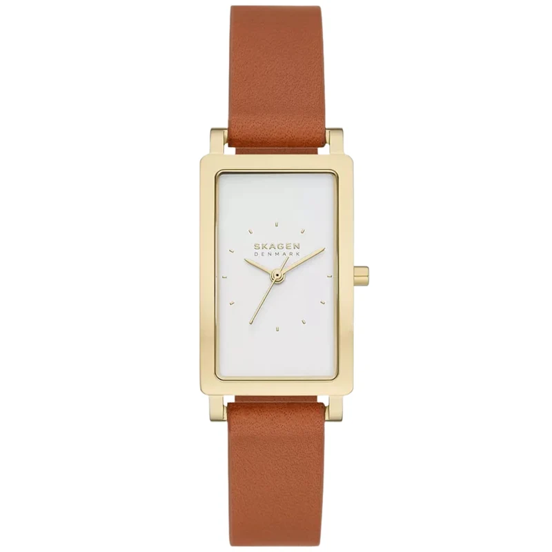 Skagen Hagen 22mm White Dial Leather Ladies Quartz Watch SKW3097
