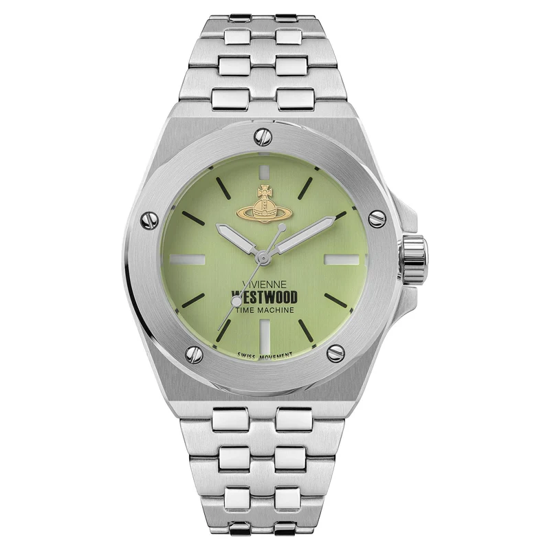 Vivienne Westwood Leamouth Green Dial Steel Bracelet Watch VV271GRSL